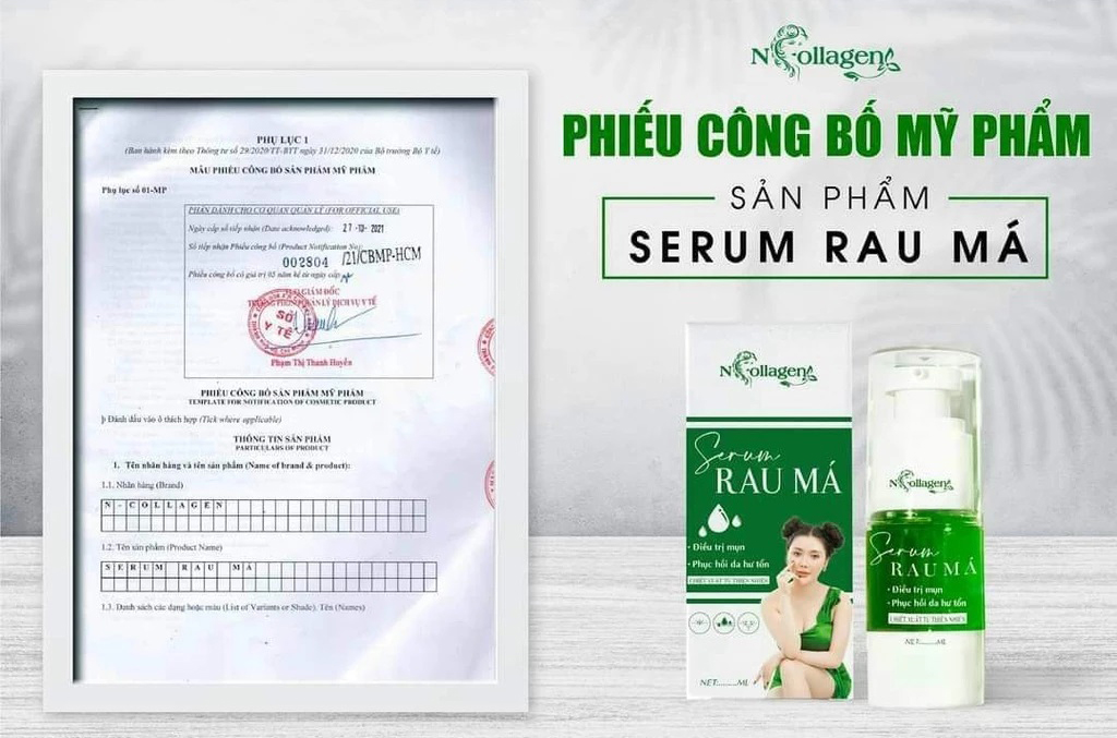 Serum chấm mụn rau má NCollagen